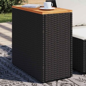vidaXL Garden Side Table Black and Brown - 1 of 4