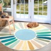 Boho Rugs Washable Kids Rug Non Slip Nursery Rug Low Pile Floor Mat Soft & Non-Shedding Sunshine Carpet Colorful Rainbow Printed Indoor Rugs - 3 of 4