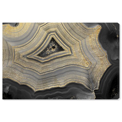 10" x 15" Dubbio Geode Abstract Unframed Canvas Wall Art in Gold - Oliver Gal