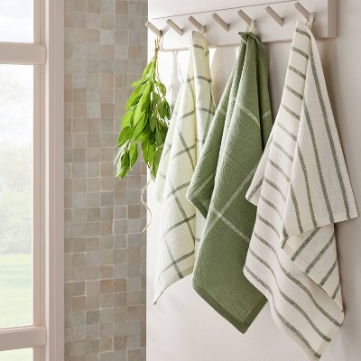 3pk Kitchen Towels Sage Green - Figmint&#8482;