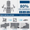 coucheta Adirondack Outdoor Rocking Chairs Set of 2, Folding Rocker Chair With Two Cup Holders, HDPE All Weather Rocking Chair for Patio, Deck, Grey - 4 of 4