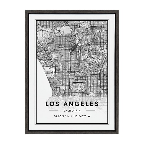 Los Angeles City Map Art Print Modern Minimalist Map Poster of Los ...