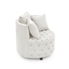 Dexmalle Velvet Upholstered Button Tufted Swivel Chair - 2 of 4