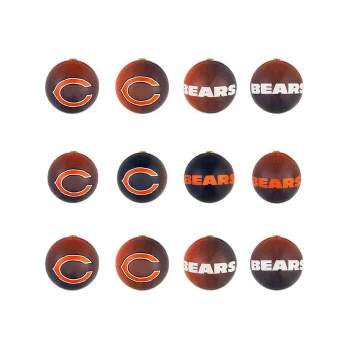 Evergreen Holiday Ball Ornaments, Set of 12, Chicago Bears