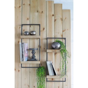 Lycvki Iron and Wood Decorative Wall Shelf - 1 of 4