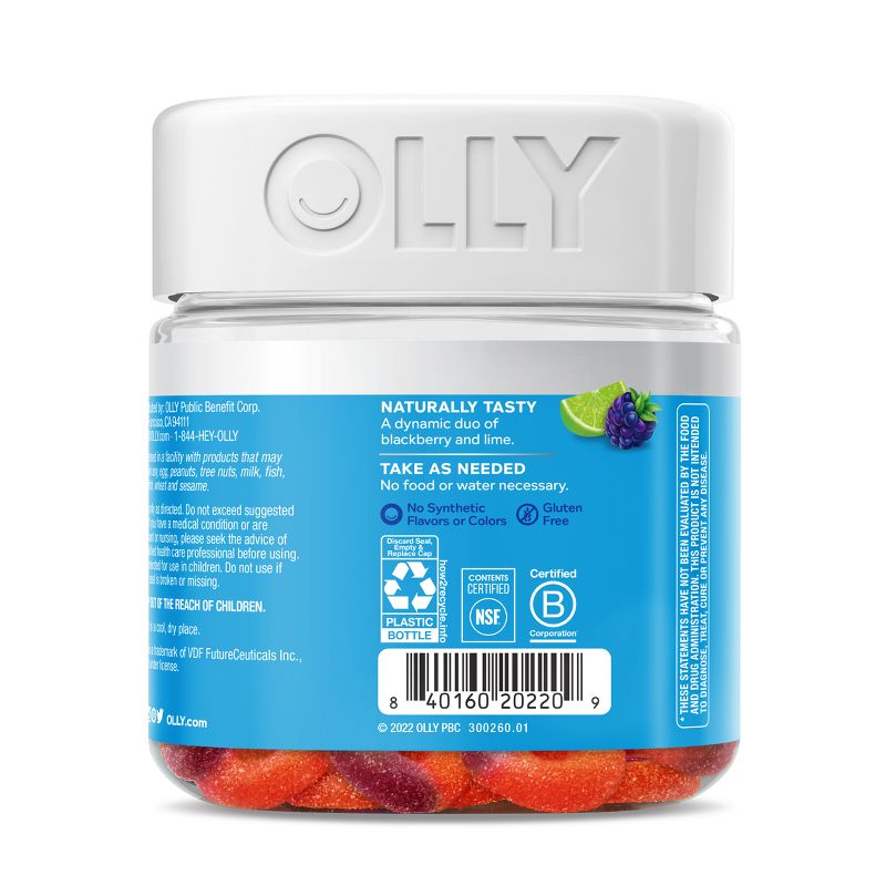 OLLY Pre-Game Energy Gluten Free, Plant-Based Gummies Blend with Vitamin B Dietary Supplements - 25ct, 6 of 8