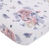NoJo Farmhouse Chic Pink, Periwinkle, and White Floral, Stripes, Gingham, and Velvet 'Bundle of Sweetness' 4 Piece Nursery Crib Bedding Set - 3 of 4