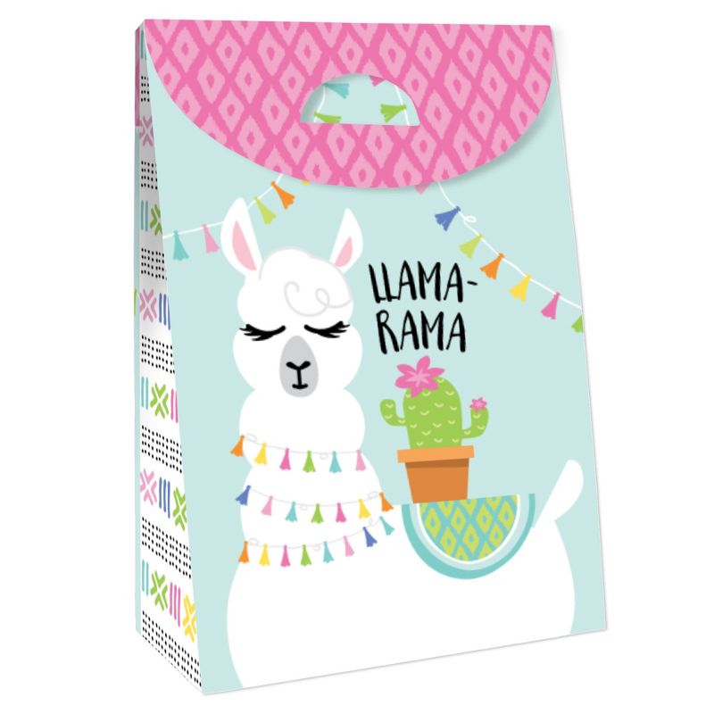 Big Dot of Happiness Whole Llama Fun - Llama Fiesta Baby Shower or Birthday Gift Favor Bags - Party Goodie Boxes - Set of 12, 3 of 9