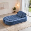 79" Modern Floor Sofa Corduroy Convertible Bed 2 Pillows Foam Filled Hidden Quilt Space Saving Curved Ergonomic Living Room Playroom - 4 of 4
