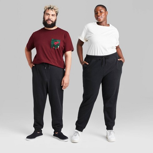 GUOBIOZIY Mens Casual Joggers Sweatpants Big & Tall Elastic Drawstring  Sweatpants for Men with Pockets for Workout Black Medium