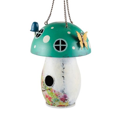 23.75" Mushroom Iron Birdhouse Green - Zingz & Thingz