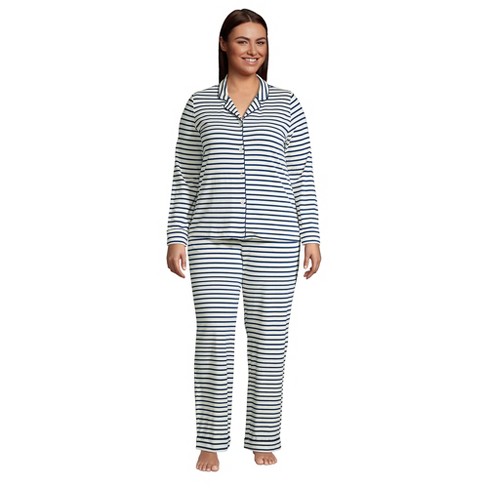 Plus Size Long Sleeve Floral Pajama Set Blue 1x - White Mark : Target