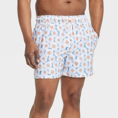 Men's 5'' Daisy Swim Shorts - Goodfellow & Co™ Blue M