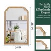 MAYEERTY 24" x 36" Solid Wood Frame Rounded Corner Decorative Mirror for Bedroom Bathroom Living Room Natural Wood - 4 of 4