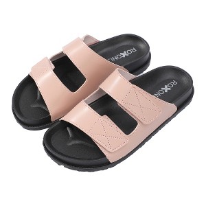 Roxoni Women’s Cushioned Two Strap Footbed Sandals Lightweight Open Toe Slide Sandals - 1 of 4