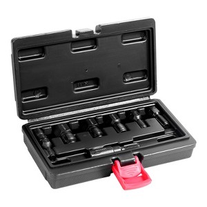 VEVOR 7-Piece Thread Chaser Set,Metric Thread Restorer Tool M10 M12 M14 M18 M20 M22, Rethreading Tool Kit with Storage Case,Carbon Steel, Black - 1 of 4