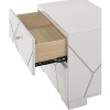 Gulches Contemporary 1pc Nightstand with Bold Geometric Accents, High-Gloss White Finish & Two Storage Drawers - 2 of 4