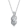 Sterling Silver White Cubic Zirconia Pendant - 2 of 3
