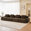 153" Modern Modular Sectional Sofa for Living Room, Corduroy Fabric,4-Seater Couch with Deep Seat, No Assembly,Camel - 2 of 4