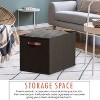 Ornavo Home 6 Pack Linen Fabric Storage Cube Bin with Faux Leather Handles - 2 of 4