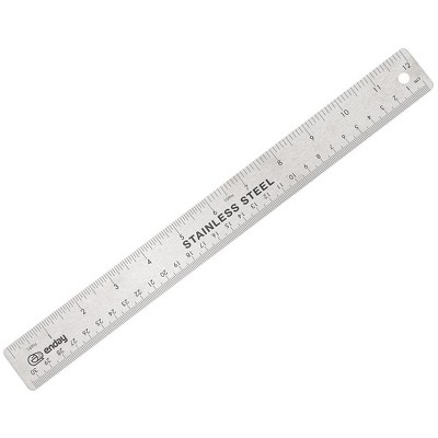 Stainless Steel Ruler, Metal Precision Ruler 12 inch / 30 cm Non- Slip  Rubber Back, Premium Straight Edge Inch and Metric Steel Ruler,  Construction