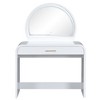 YOOCOZZ Vanity Table with Curved Edges, Removable LED Touch Mirror and Storage Drawer - White - 2 of 4