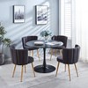 Set of 2 Modern Dining Chair with Iron Tube Wood Color Legs for Dining Room, Living Room - 3 of 4