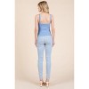 Slickblue Women's Ribbed V-Neck Lace Strap Tank Top, Semi-Cropped Sleeveless Knit, Soft Pink/Haze Blue, Size S-L - 3 of 4