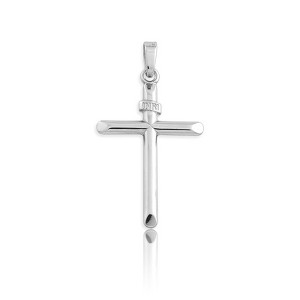 Bella Silver Sterling Silver "INRI" Cross 18" Pendant Necklace - Silver - 1 of 2