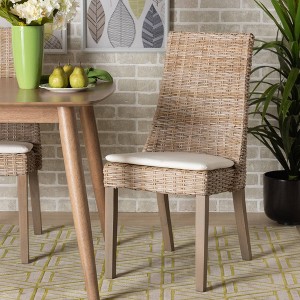 2pc Toby Rattan Dining Chair Set Brown - bali & pari: Comfort Cushion, Sturdy Backrest, Indonesian Craftsmanship - 1 of 4