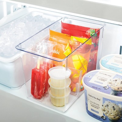 UNIKON 6 PCS Fridge Storage Bins Refrigerator Organization, Stackable  Plastic Drawers Organizer Organizers for (White Handle, 3 And Cubes)