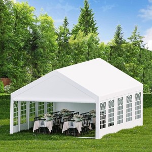 Premium Heavy Duty Party Tent, Large White Wedding Canopy with Removable Sidewalls, Includes 2 Storage Bags for Outdoor Events - 1 of 4