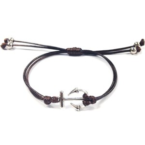 Wrapables Adjustable Anchor Leather Corded Bracelet - 1 of 4