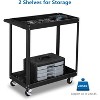 Karl Home 2 Tier Rolling Tool Cart in Black - 2 of 4