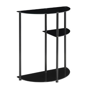 Breighton Home Designs2Go Classic Glass 3 Tier Display Entryway Hall Table in Black/Black - 1 of 4