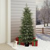 LuxenHome 5Ft Artificial Green Branches Christmas Fir Tree Potted - 2 of 4