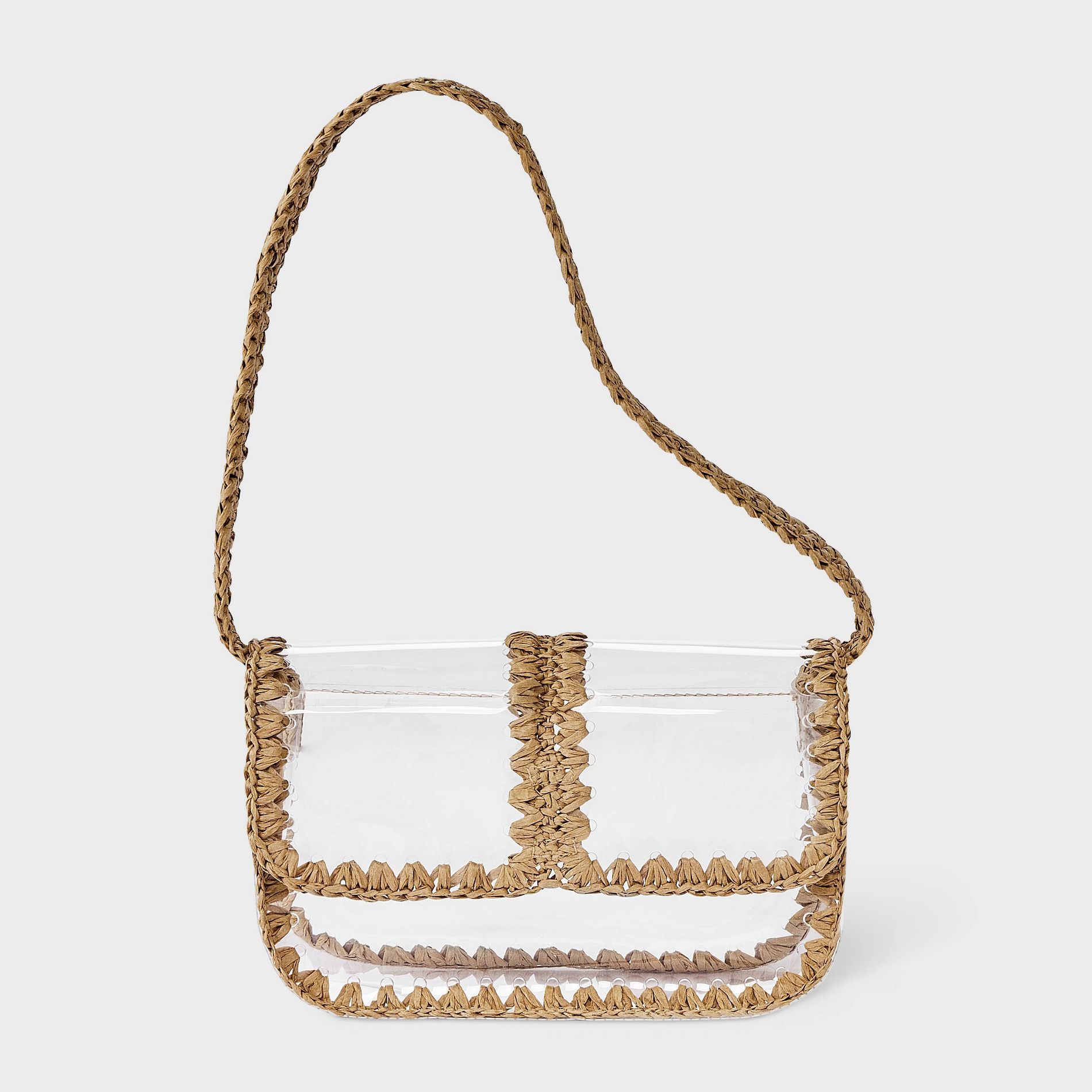 Shoulder Bag with Straw Detail - A New Day™ Clear