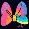 Girl's Minnie Mouse Tie-Dye Rainbow Pattern Bow T-Shirt - 2 of 4