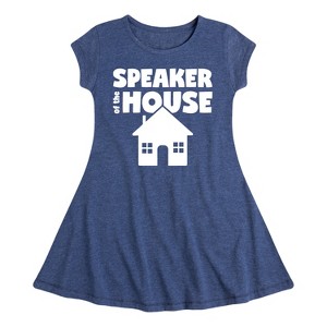 Girls' - Instant Message - Speaker Of The House Fit & Flair Cap Sleeve Graphic Dress - 1 of 4