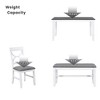 YOOCOZZ 6-Piece Farmhouse Dining Set with Four Upholstered Chairs and One Bench, Two-Tone Design - White+Gray - 4 of 4