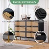 Large 6 Drawer Rattan Dresser – Handwoven Boho Style, Deep Wood Storage, Wide Top for Bedroom, Hallway, Living Room - 4 of 4