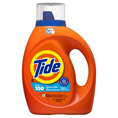 Tide Liquid Laundry Detergent, Clean Breeze, 48 loads, 63 fl oz, HE Compatible