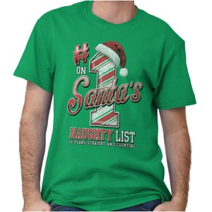 Christmas On Santa's Naughty List Graphic T Shirt Men or Women Brisco Brands - 1 of 4