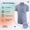 Galaxy By Harvic Men's Slim Fit  Short Sleeve Stretch Printed Dress Shirts - 3 of 4