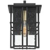 Possini Euro Design Arley Modern Outdoor Wall Light Fixture Black Geometric Frame 12" Seedy Glass for Post Exterior Barn Deck House Porch Yard Patio - 4 of 4