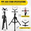 V Head Pipe Jack Stand,  2500LB Jack Stands Carbon Steel with Portable Folding Legs 28-52 Inch Height Adjustable 1/8"-12" Capacity - 4 of 4