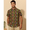 Lars Amadeus Men's Hawaiian Short Sleeve Tropical Fruit Pineapple Printed Shirts - 2 of 4