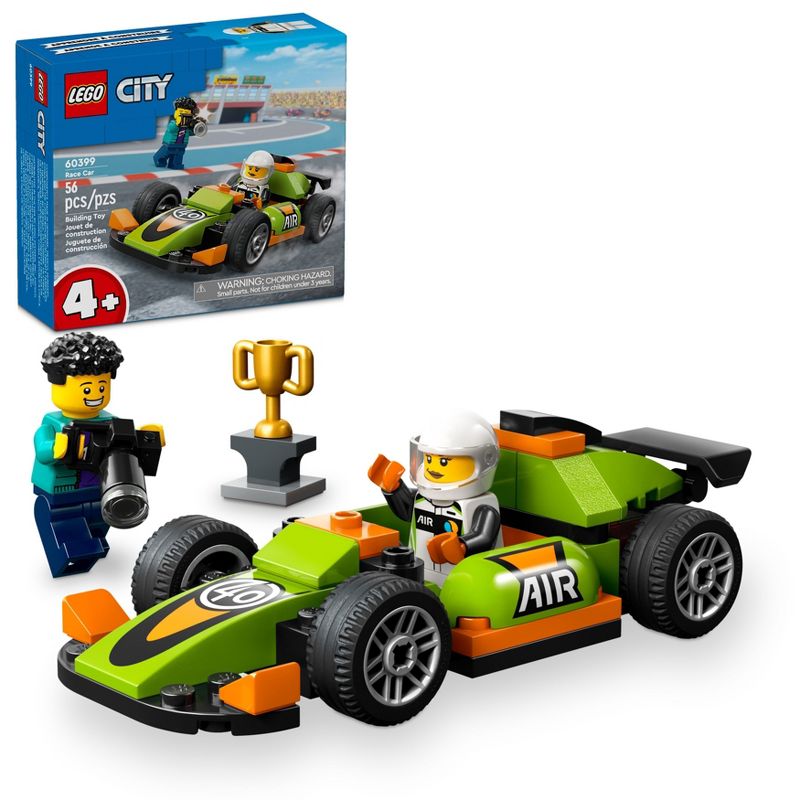 LEGO City Green Race Car Set, Racing Vehicle Toy 60399, 1 of 8