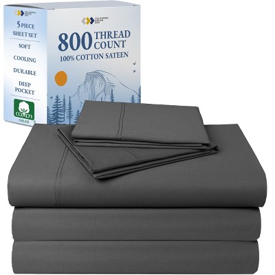 Luxury Bed Sheets Set - 800 Thread Count 100% Cotton Sheets, Deep Pocket, Soft, Cool & Breathable by California Design Den