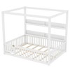 Aortzio Full Size Solid Wood Floor Bed,Canopy Bed with Hight Guardrails & 2Shelves - 4 of 4